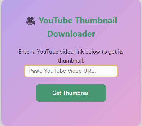 YouTube Thumbnail Downloader